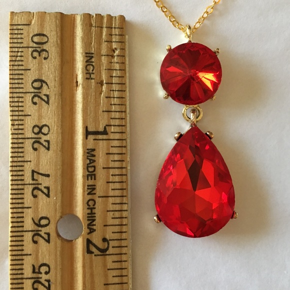 Witches of East End Handmade Replica of Wendy’s Double Ruby Teardrop Necklace - Picture 11 of 15